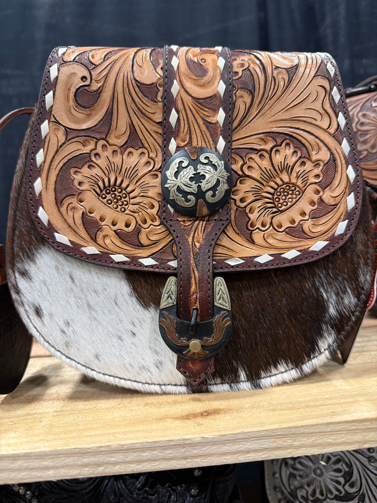 ADBG1222 Crossbody Genuine Western Leather Women Bag Annie: ADBG1222B