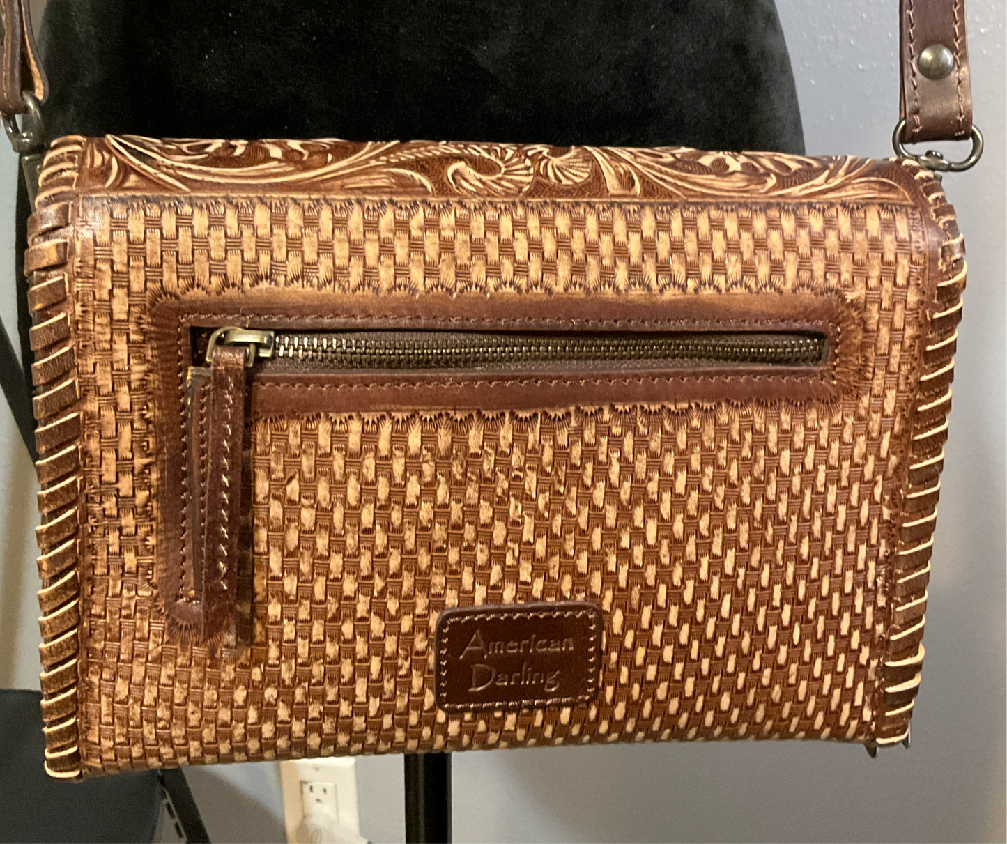 American Darling Genuine Leather Brown Crossbody