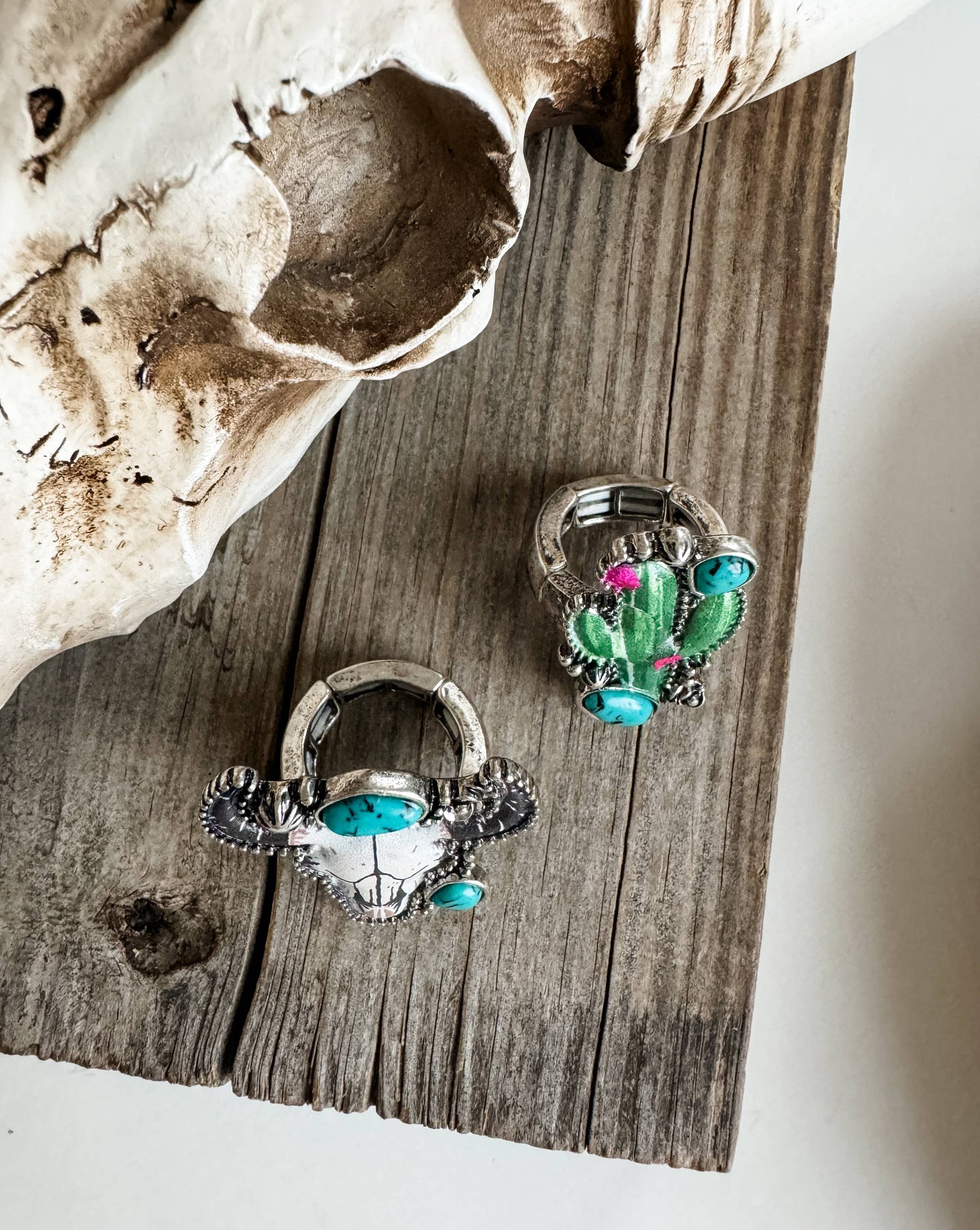 Western Pendant Adjustable Ring - Cactus | Steer : CACTUS