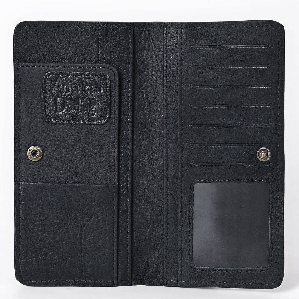 American Darling Black Genuine Suede Wallet Bag: ADBG1687A