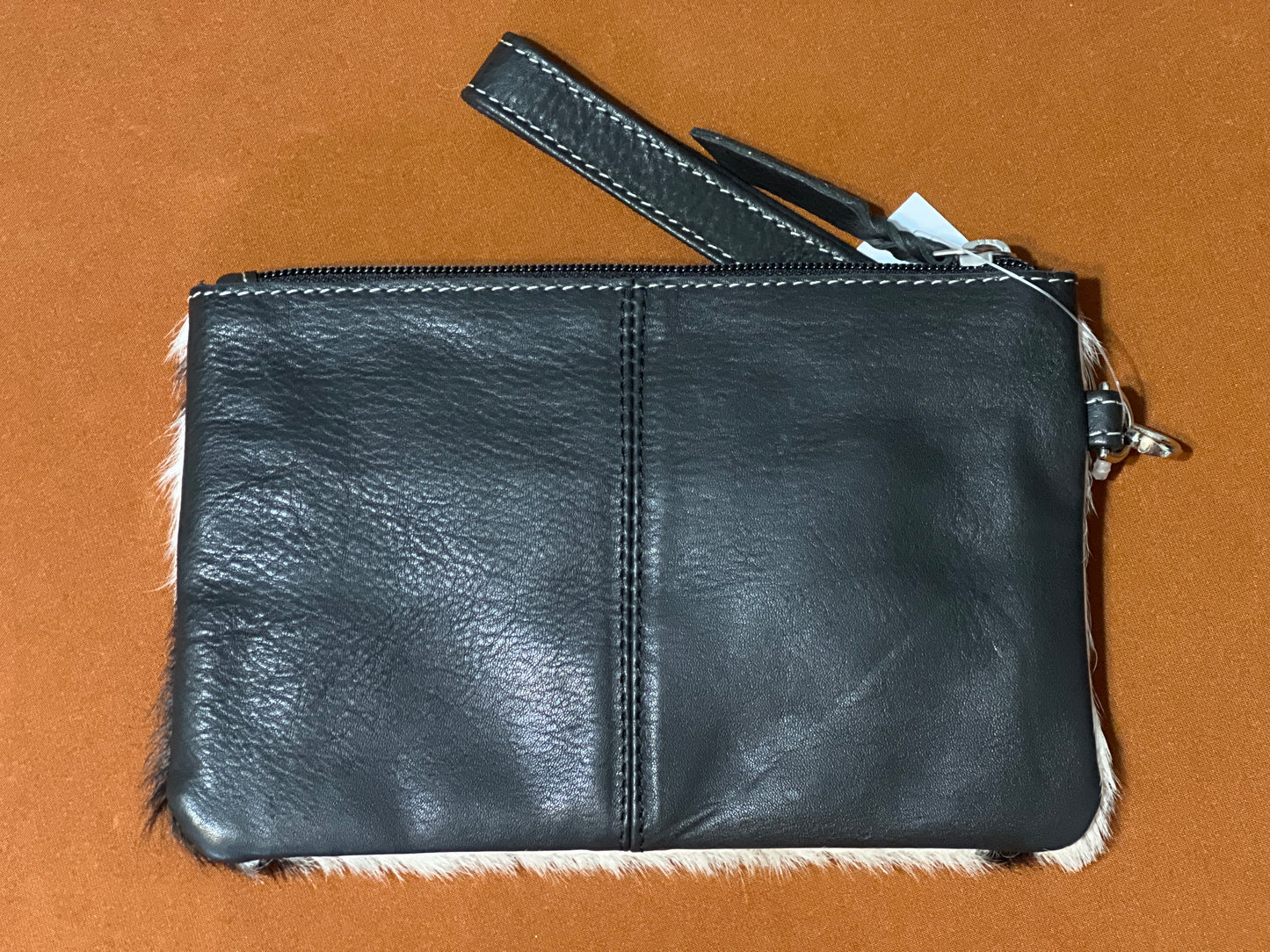Tooled Leather with Cowhide Wristlet-Black 2