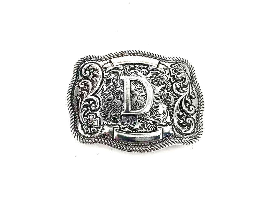 Western Filigree Initial Belt Buckle: C