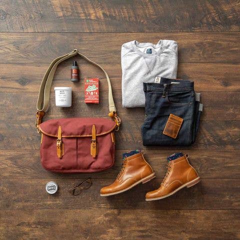 Leather Money Clip Wallet (Reddish Brown)