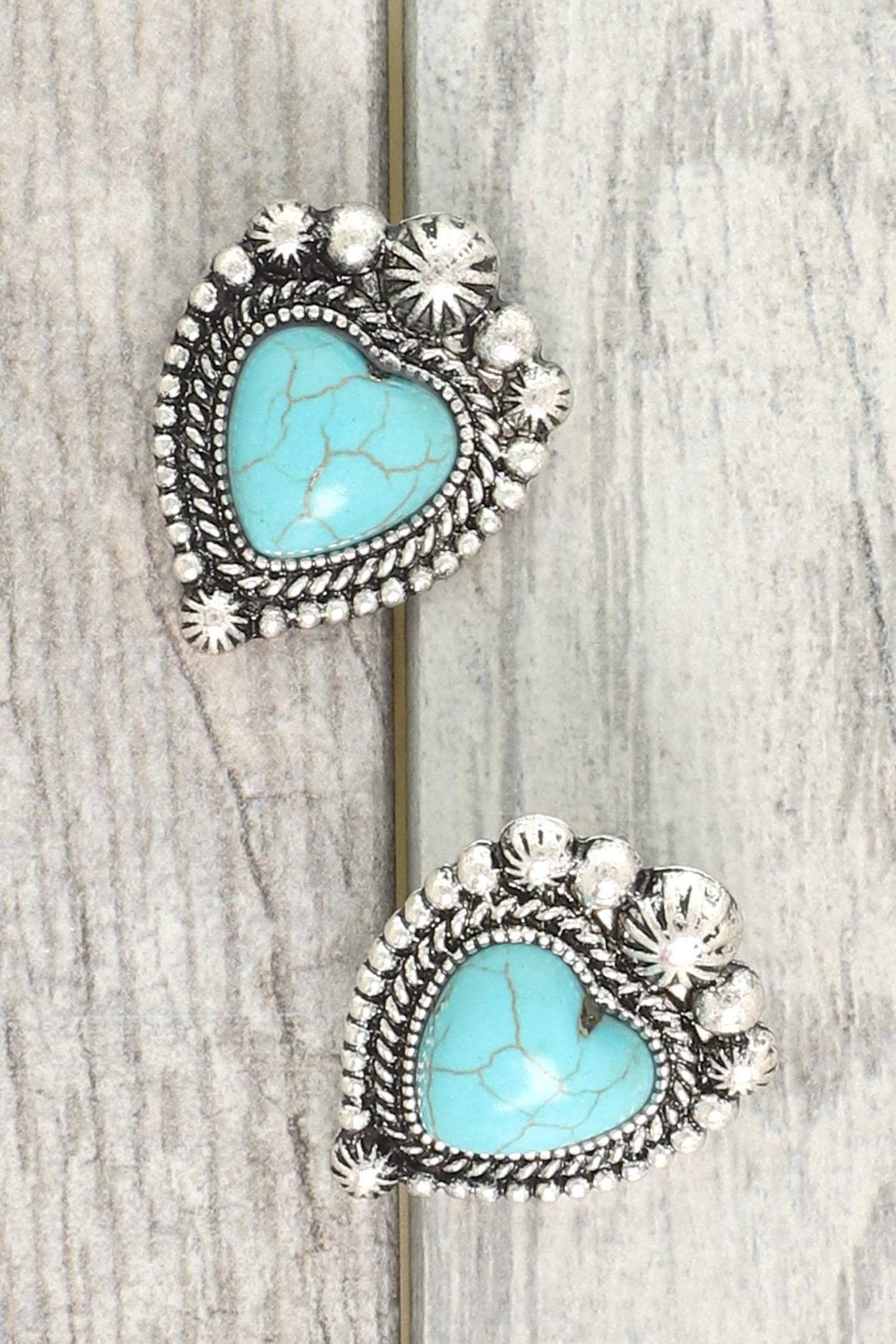 Western Navajo Turquoise Heart Earrings