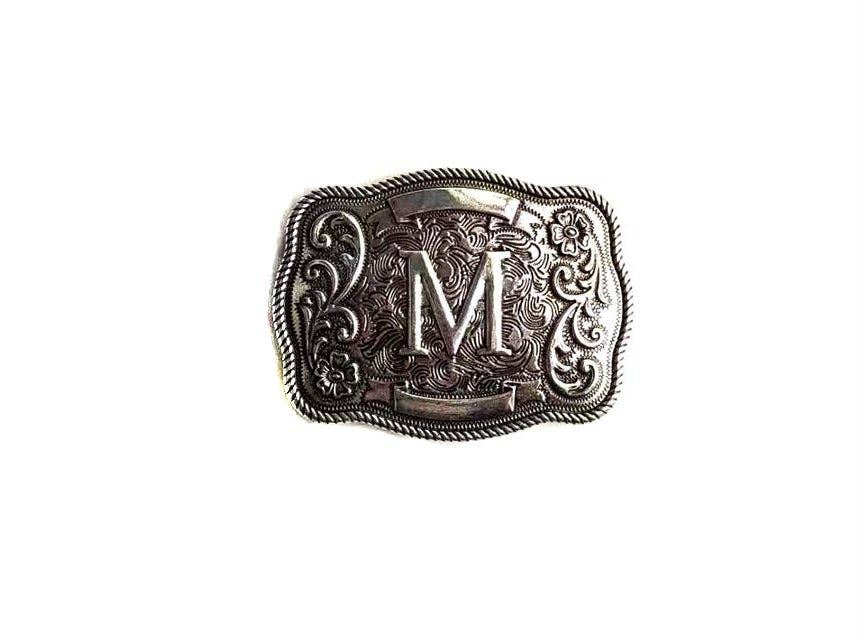 Western Filigree Initial Belt Buckle: C