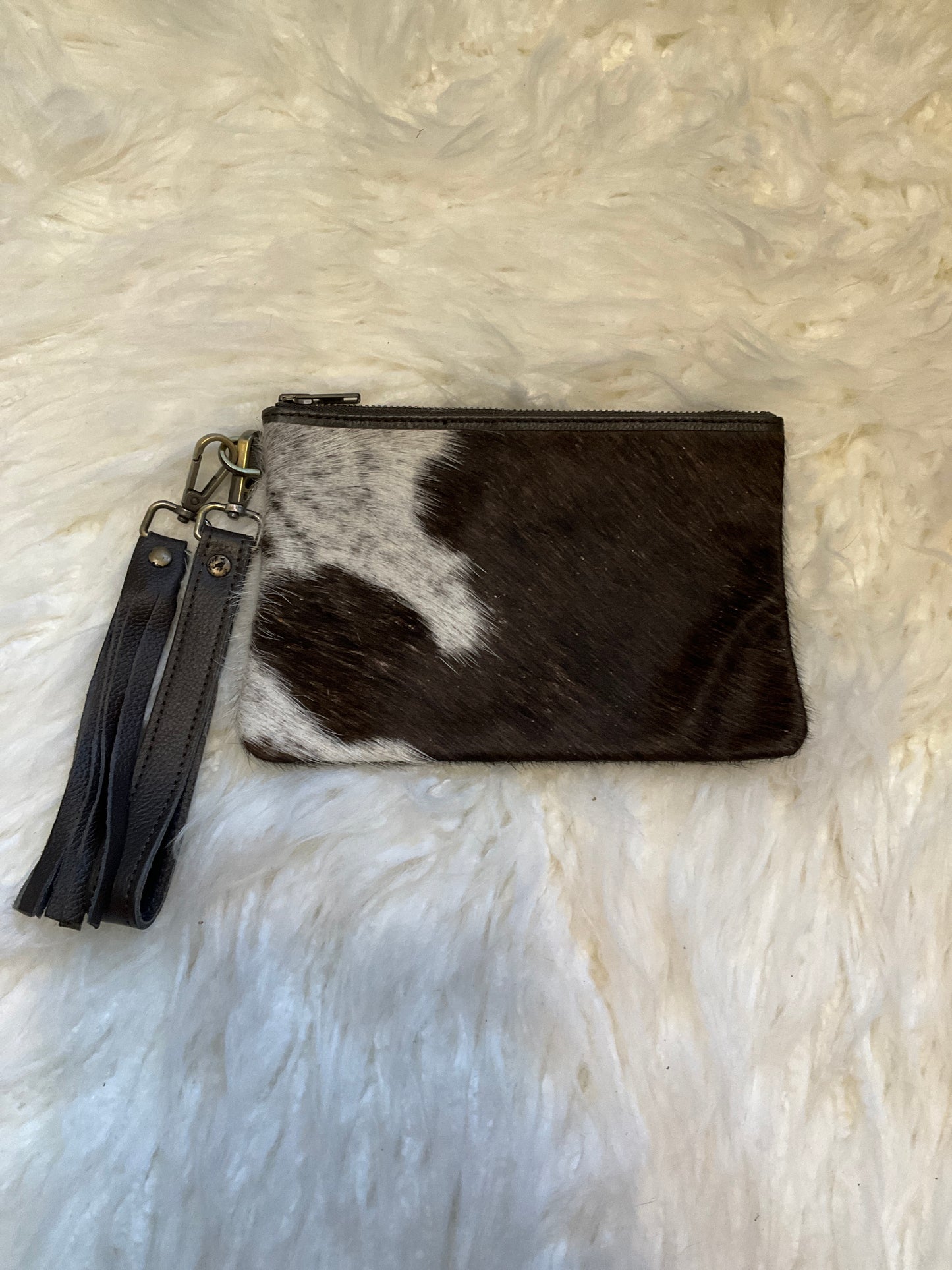 Western Linen Genuine Leather Cowhide Wristlet #1