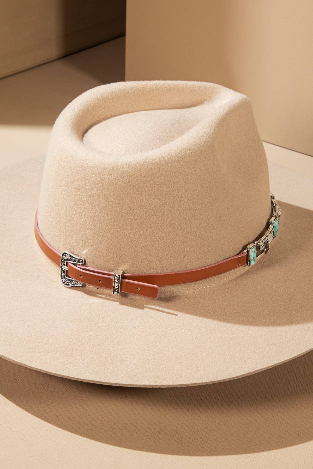 Semi Stone & Metal Steer Head Hat Band: TURQUOISE(SBTQ)
