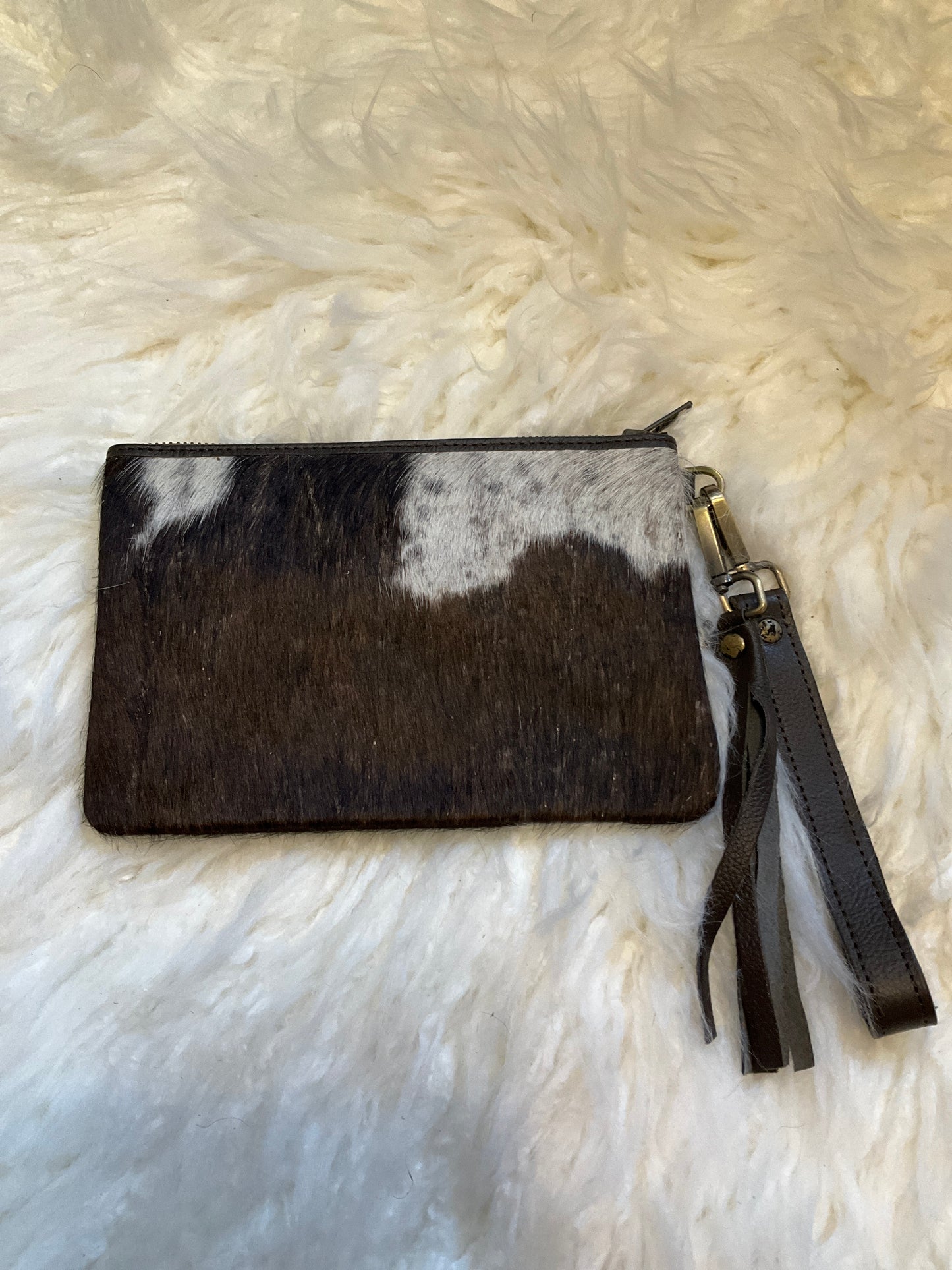 Western Linen Genuine Leather Cowhide Wristlet #1