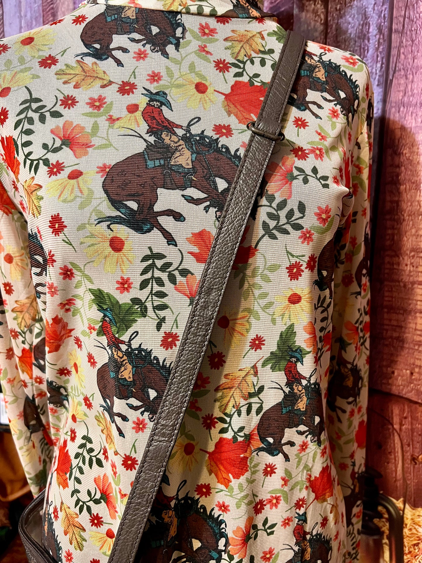 Clear Crossbody Bag with Tooled Genuine Leather and Fringe - Brown Leather