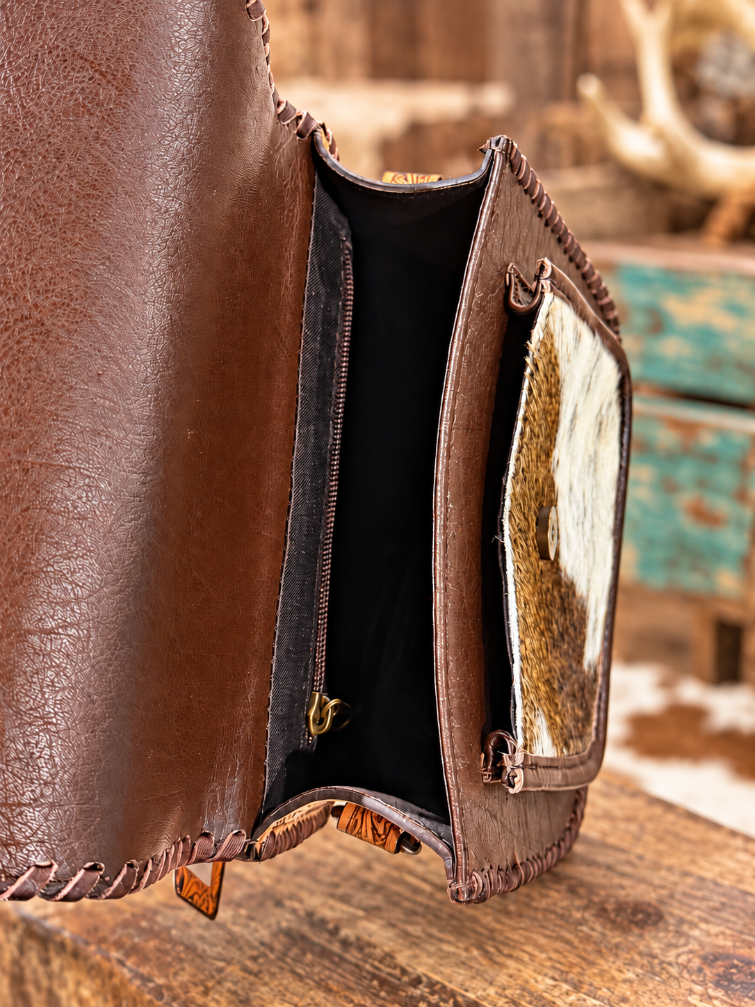 Brown Blossom Handbag