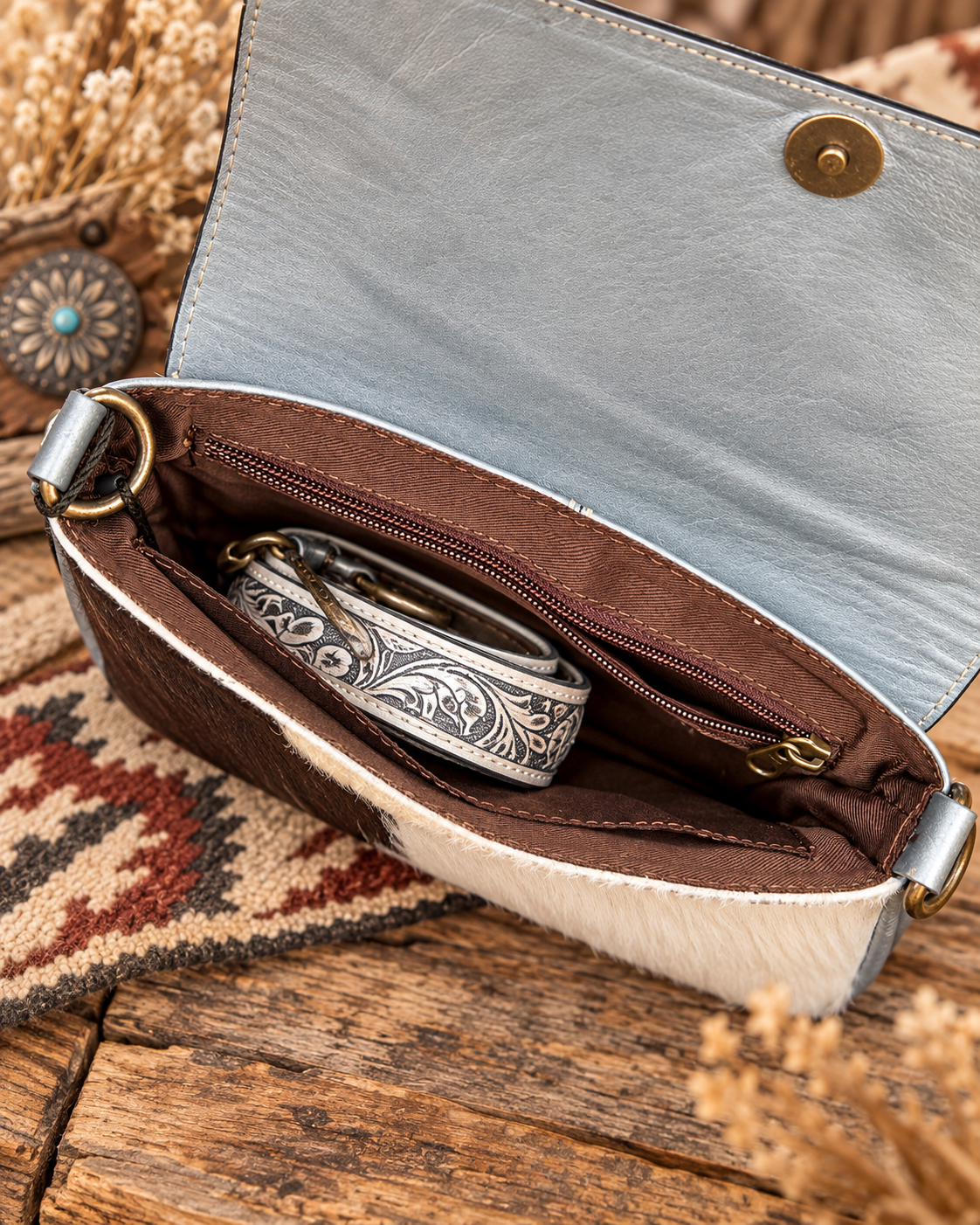 Prairie Bloom Crossbody- Silver