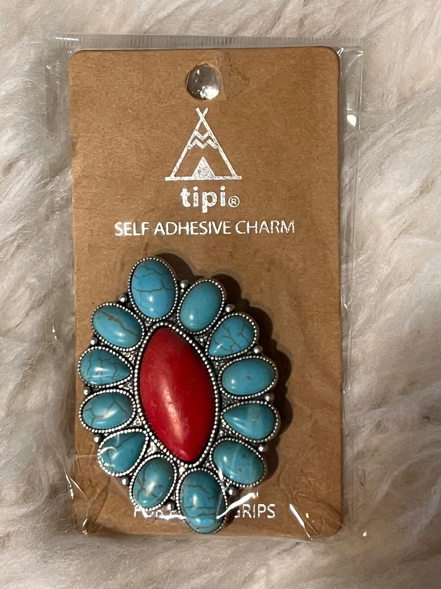 Turquoise with Red Stone Phone Pop Socket