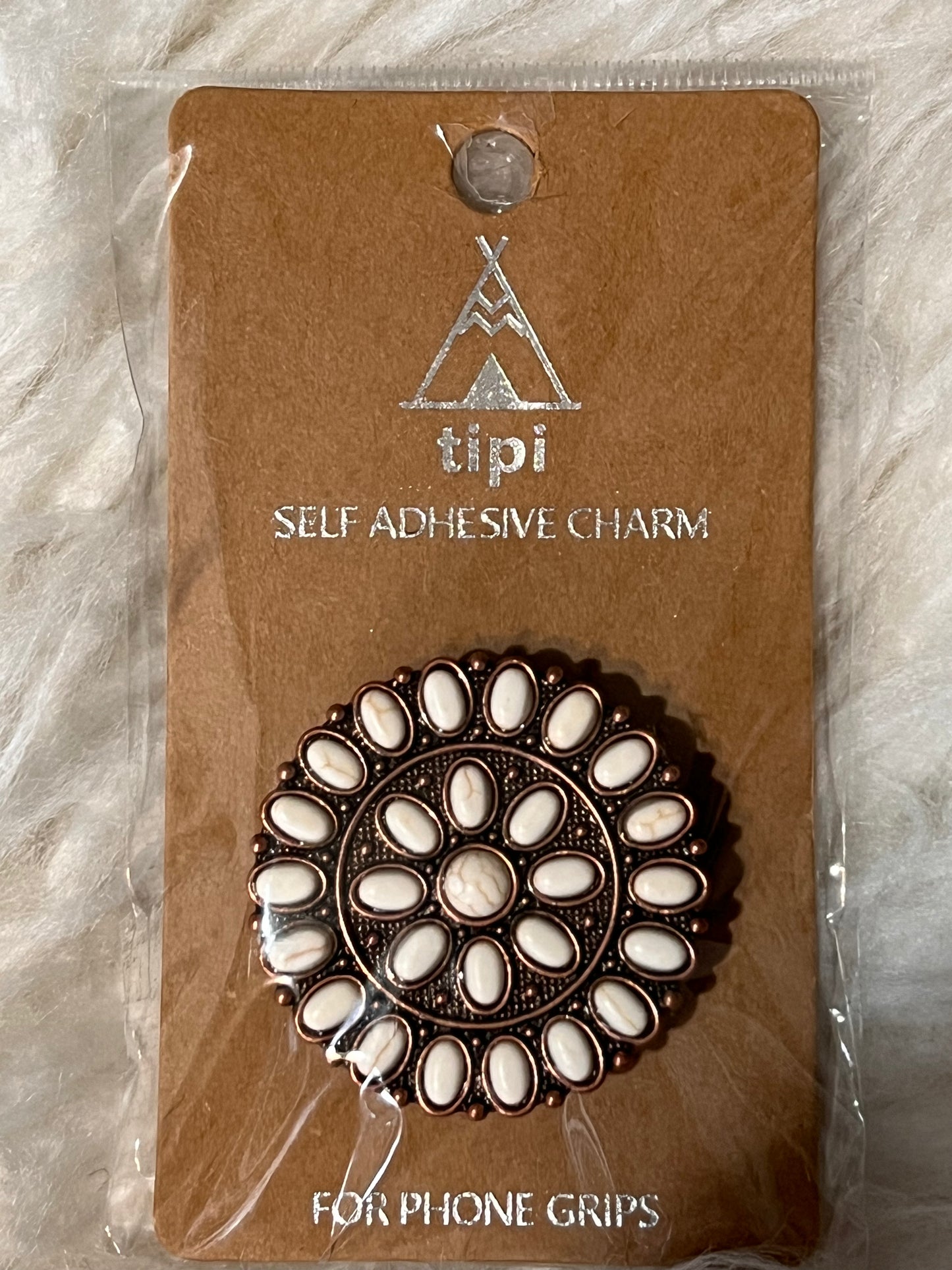 White Concho Phone Pop Socket