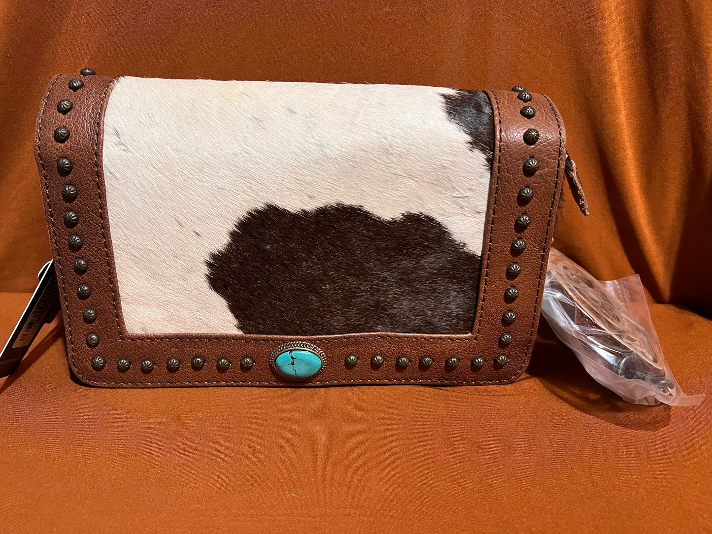 ADBG683A American Darling Hand Tooled Hair On Genuine Leather Women Bag Western Handbag Purse