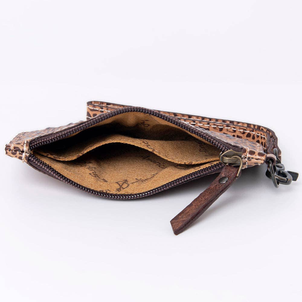 ADBG961 Croc-Embossed Leather Wristlet with Zip Pocket & Strap: ADBG961B