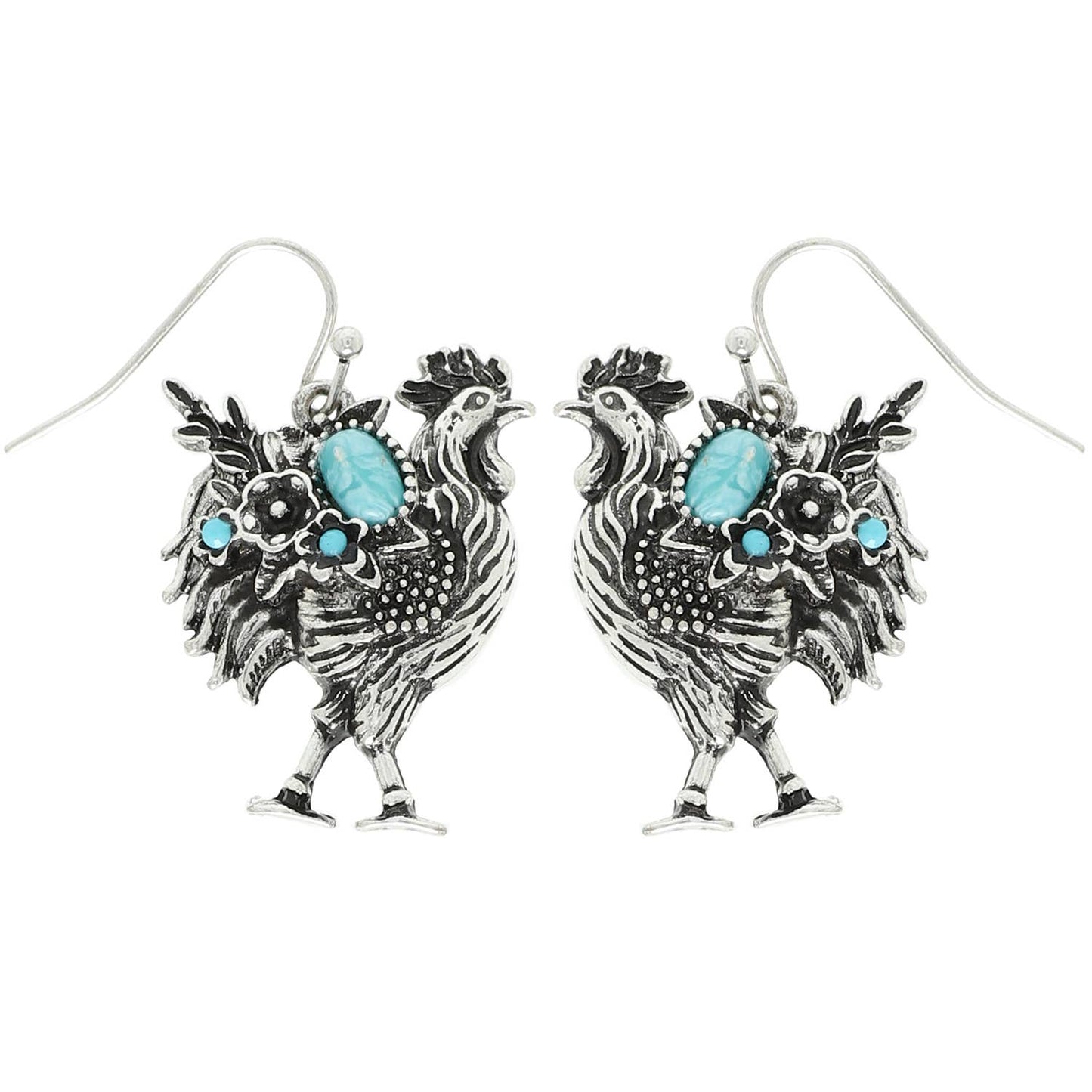 Western Navajo Turquoise Highland Cow Earrings