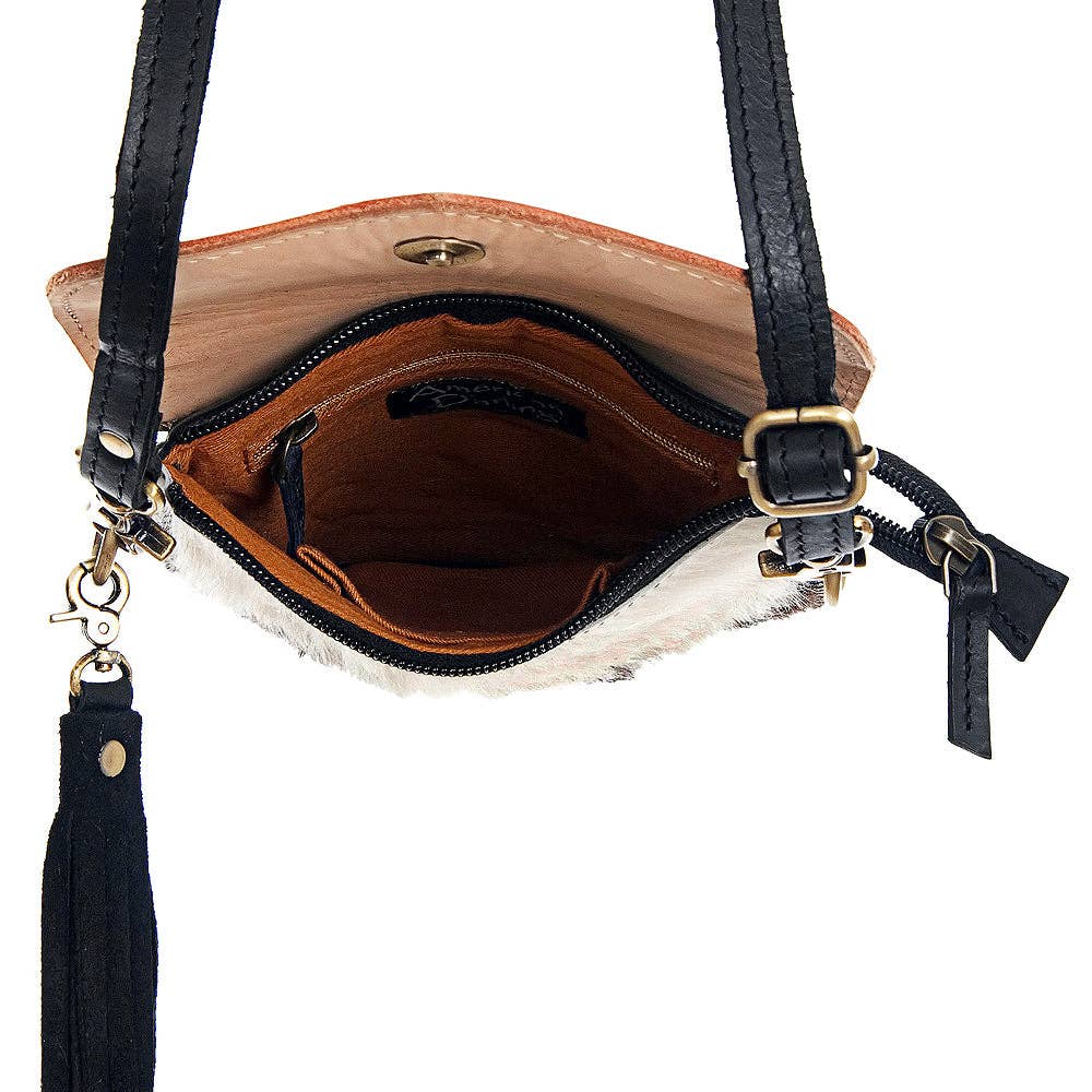 ADBGD115 Crossbody Hair-On Genuine Western Leather Women Bag: Cowhide will vary