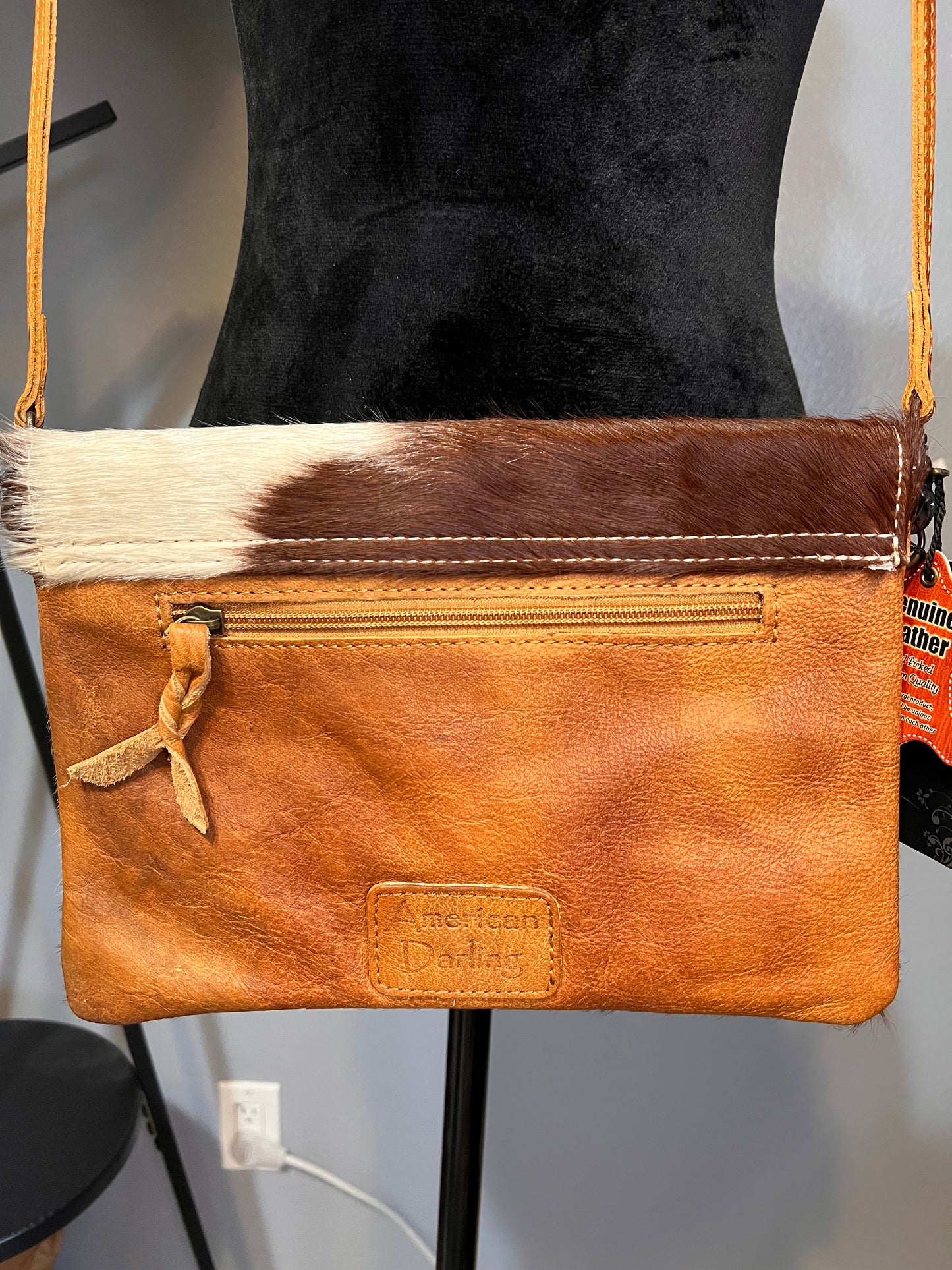 AD Leather Cowhide Envelope Crossbody