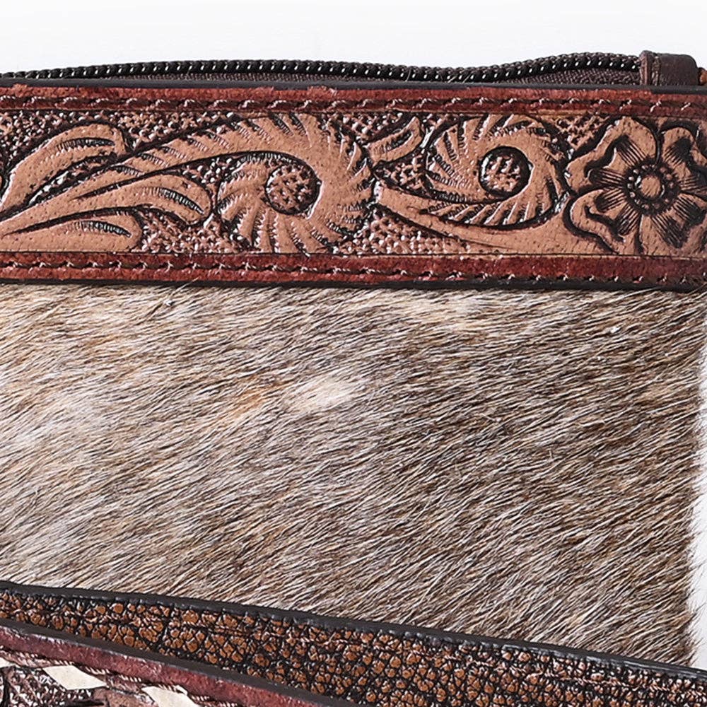 The Rodeo Leather with Cowhide Wristlet - KBG275 A