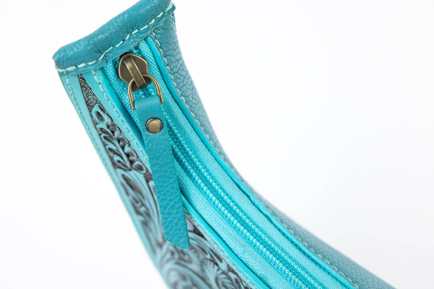 Turquoise Half-Moon Leather Shoulder Bag ABHB 18-25210