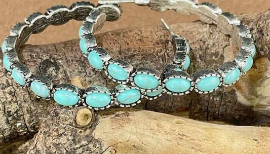 Turquoise Hoop earrings 