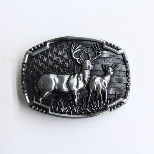 WESTERN BELT BUCKLE WITH ANIMAL PRINT_CWABE0430: TYPE1 / (OS) 2