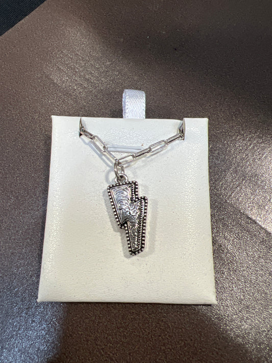 Silver Bolt Necklace