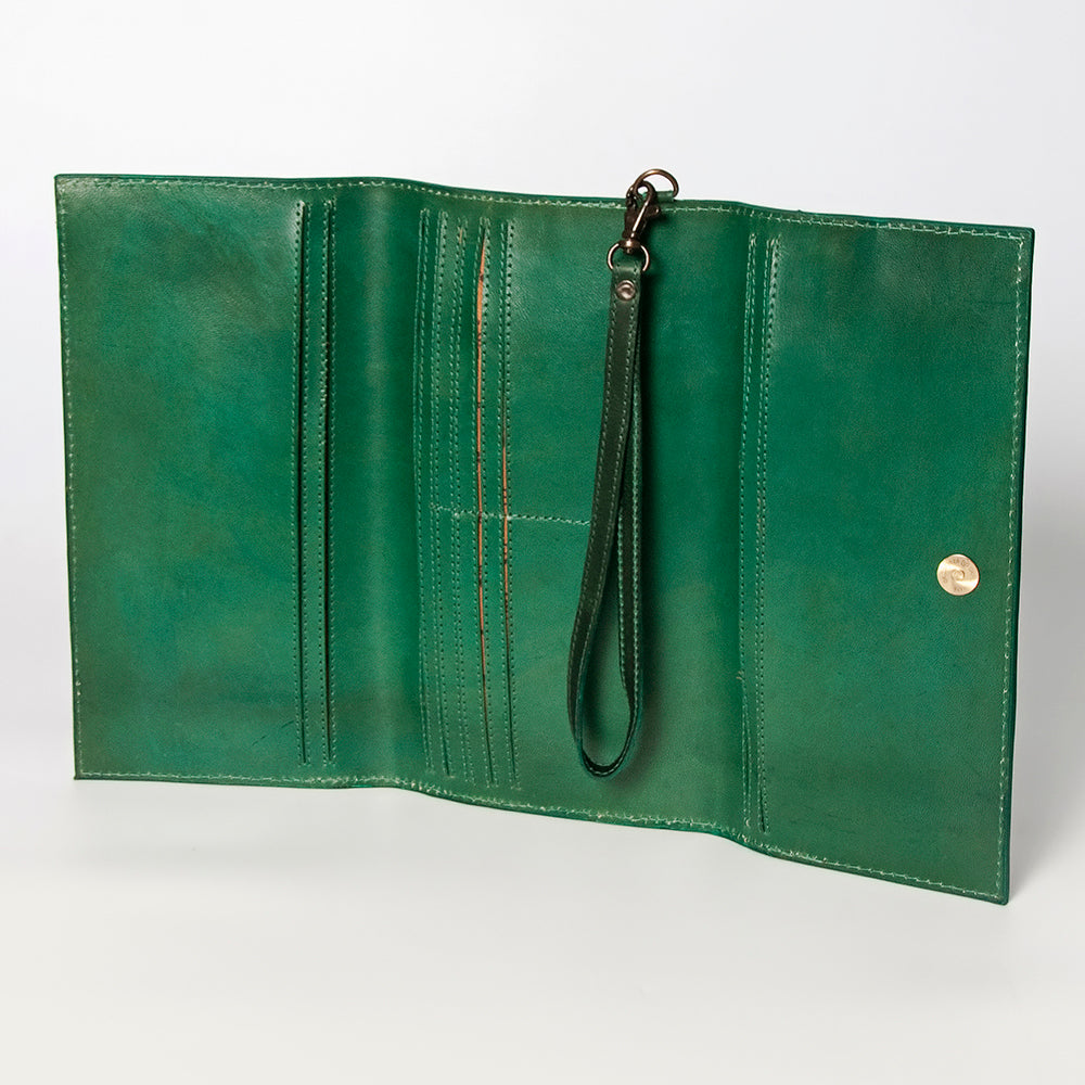 LC-ADBGZ266 Wristlet Genuine Western Leather Women Bag: ADBGZ266