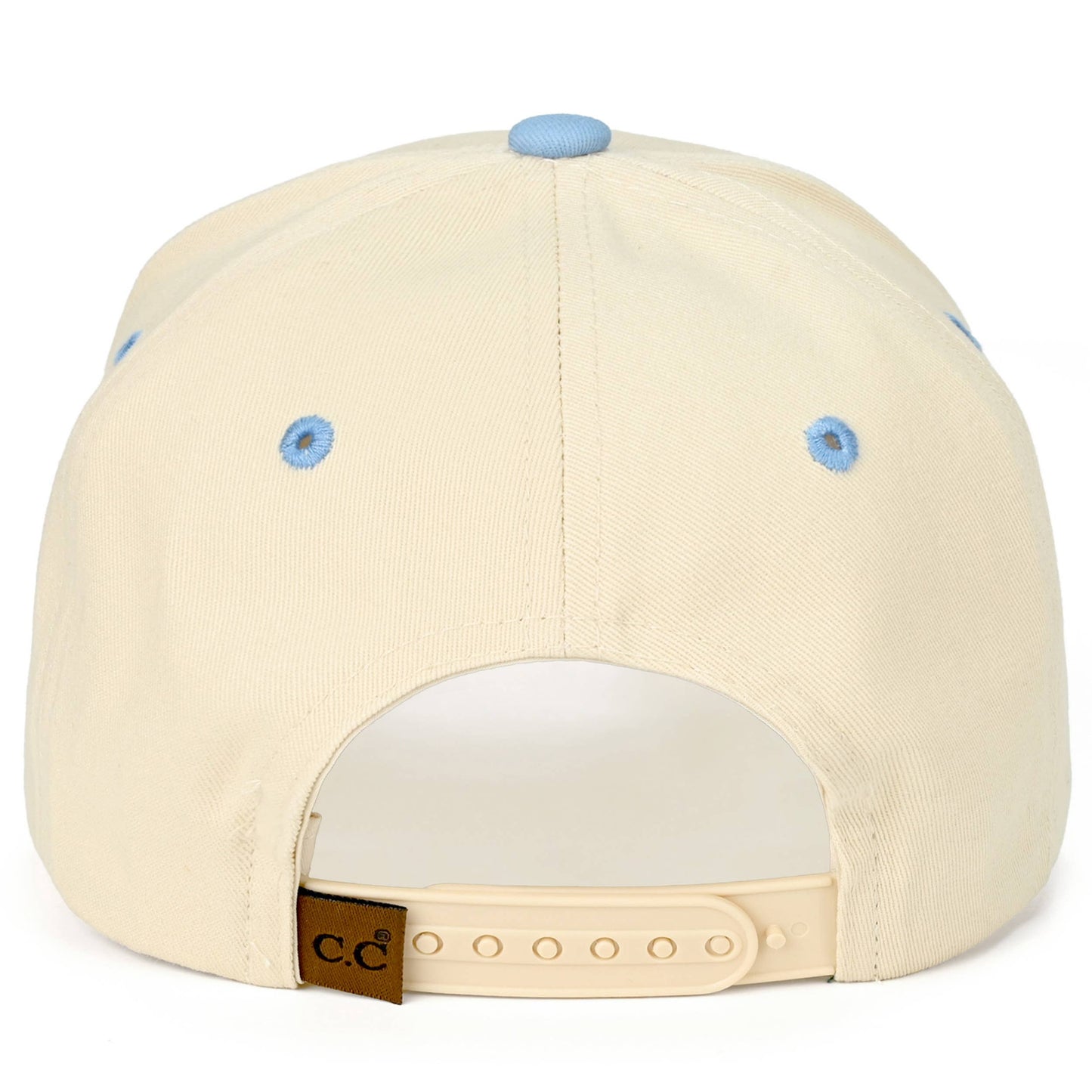 C.C TEXAS Embroidered Cotton Baseball Cap: Sky Blue