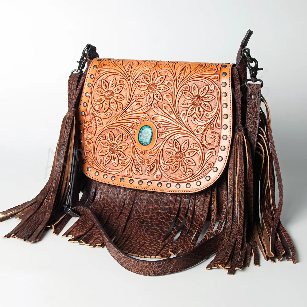 Copper Bloom Crossbody Genuine Western Leather Handbag LC-ADBGZ481