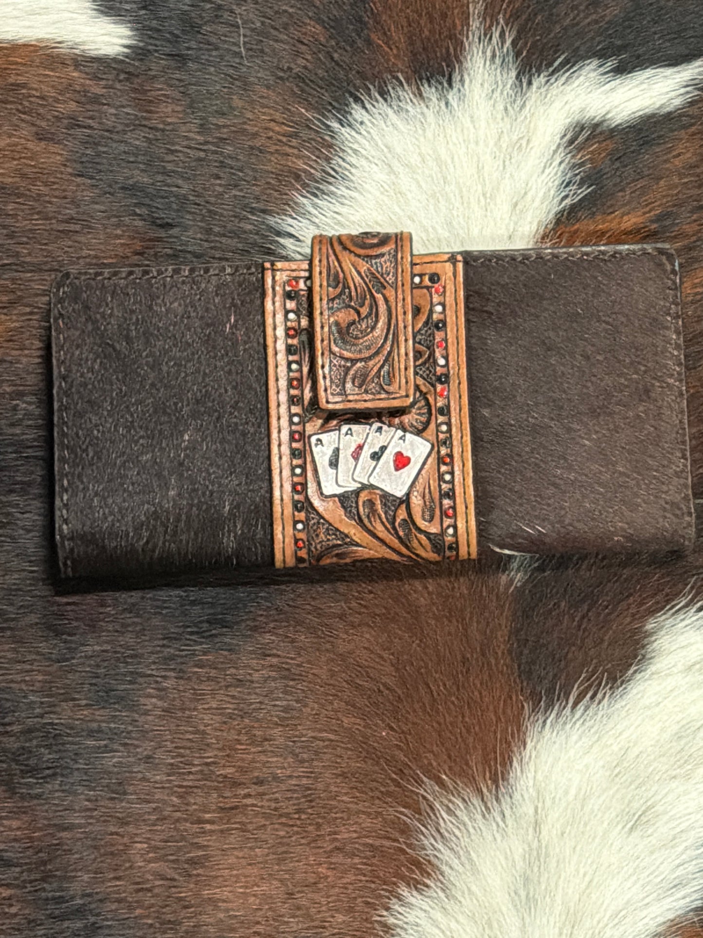 Aces Genuine Leather Western Wallet: KBG238-1
