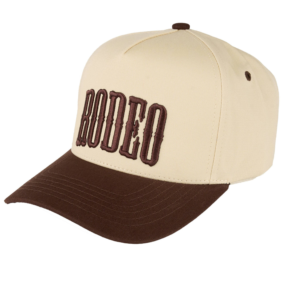 C.C RODEO Letter Embroidered Snapback Trucker Hat: Light Denim