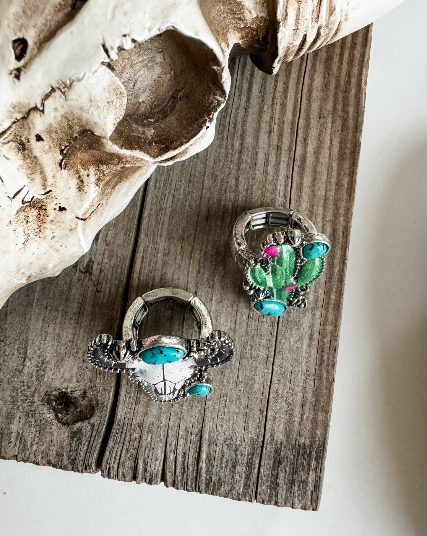 Western Pendant Adjustable Ring - Cactus | Steer : CACTUS