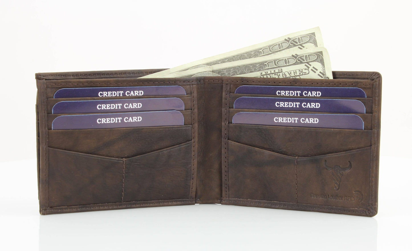 Bifold Wallet w/ Removable Card Sleeve 15725: Brown