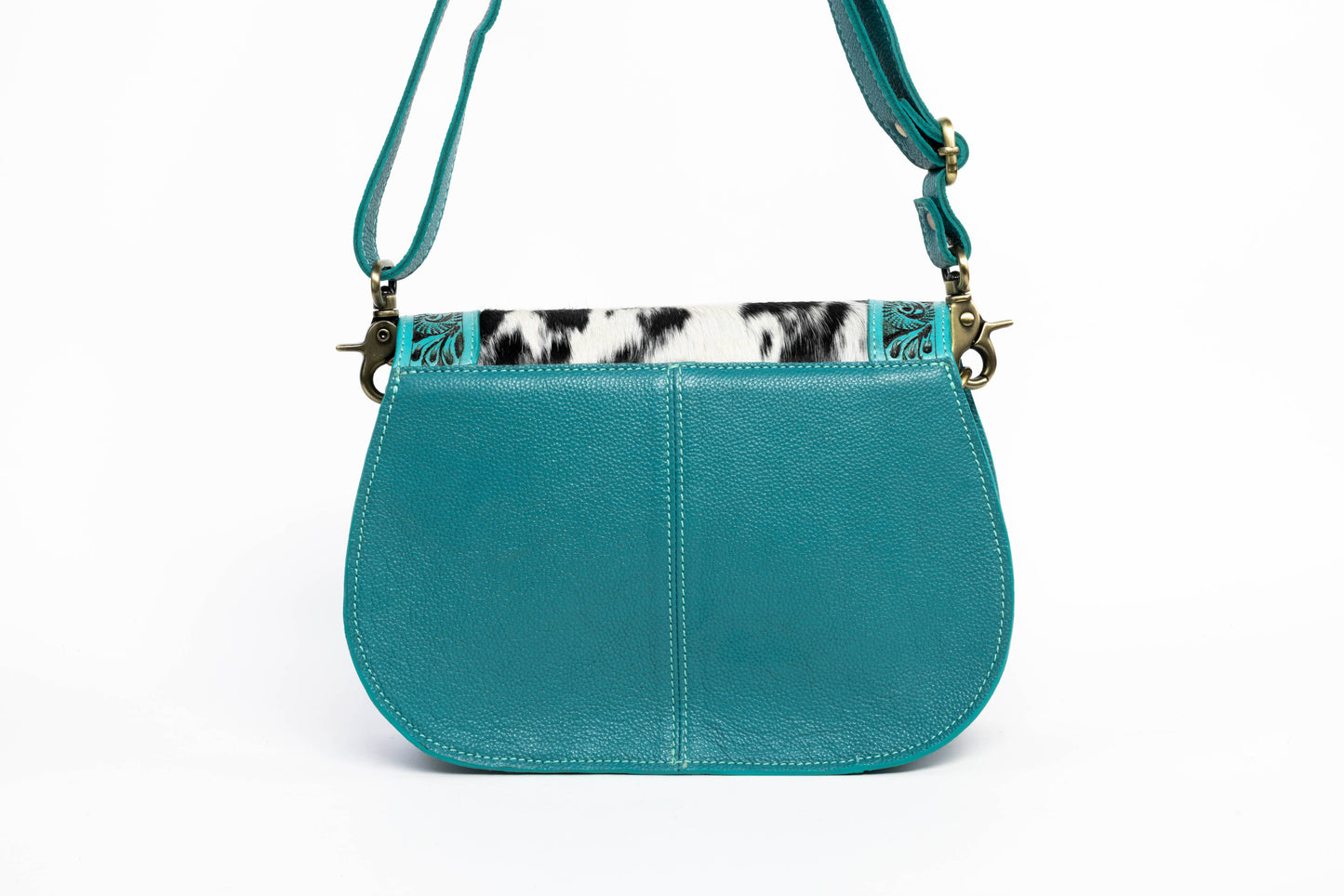 Turquoise Scalloped Flap Leather Purse ABHB 18-25204