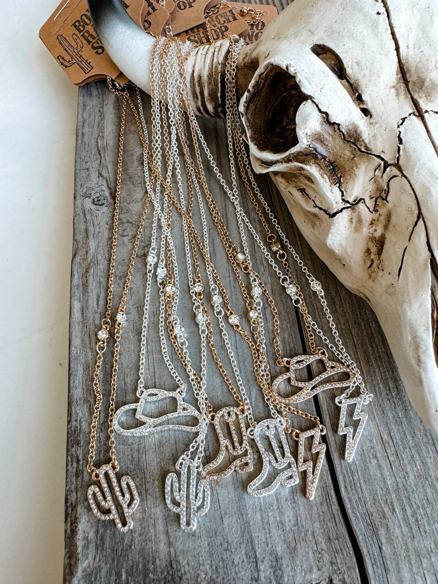 Western Dainty Silver Necklace - COWBOY BOOTS