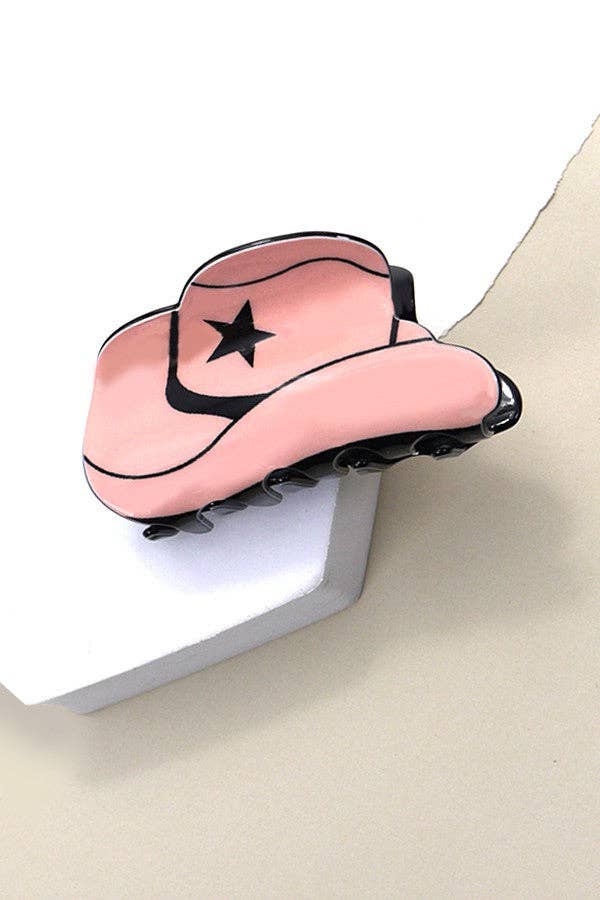 WESTERN COWGIRL BOOT HAIR CLAW CLIPS  40H569: COW WHITE