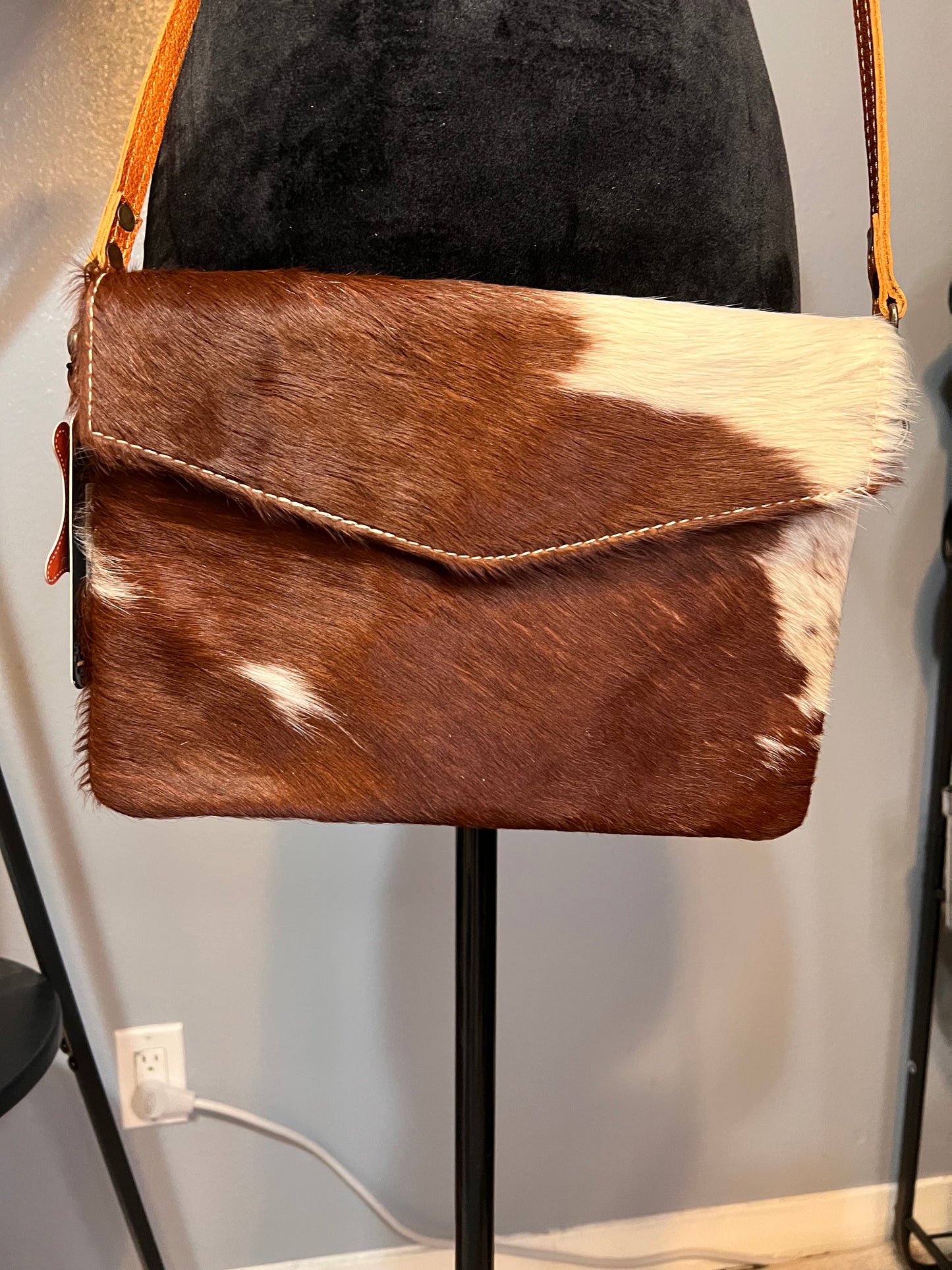 AD Leather Cowhide Envelope Crossbody