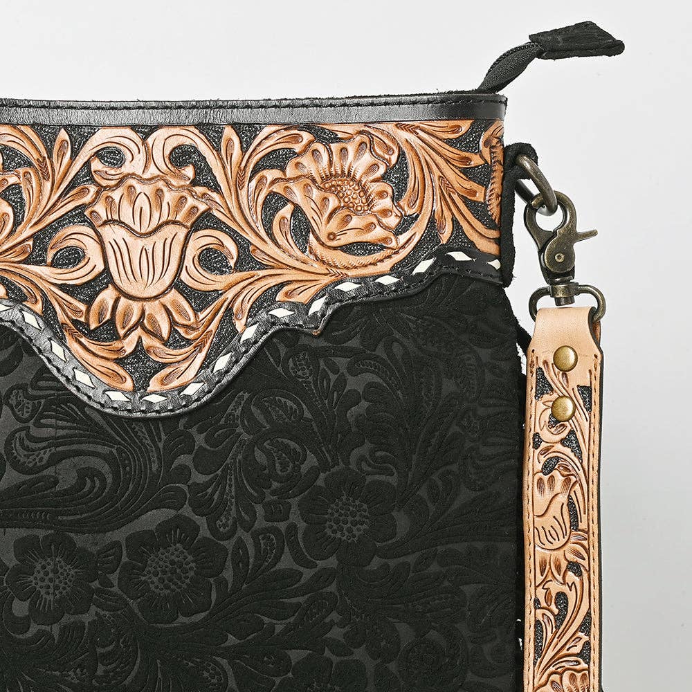 Black Messenger Genuine Western Leather Women Bag Freda: ADBGS192DM1D