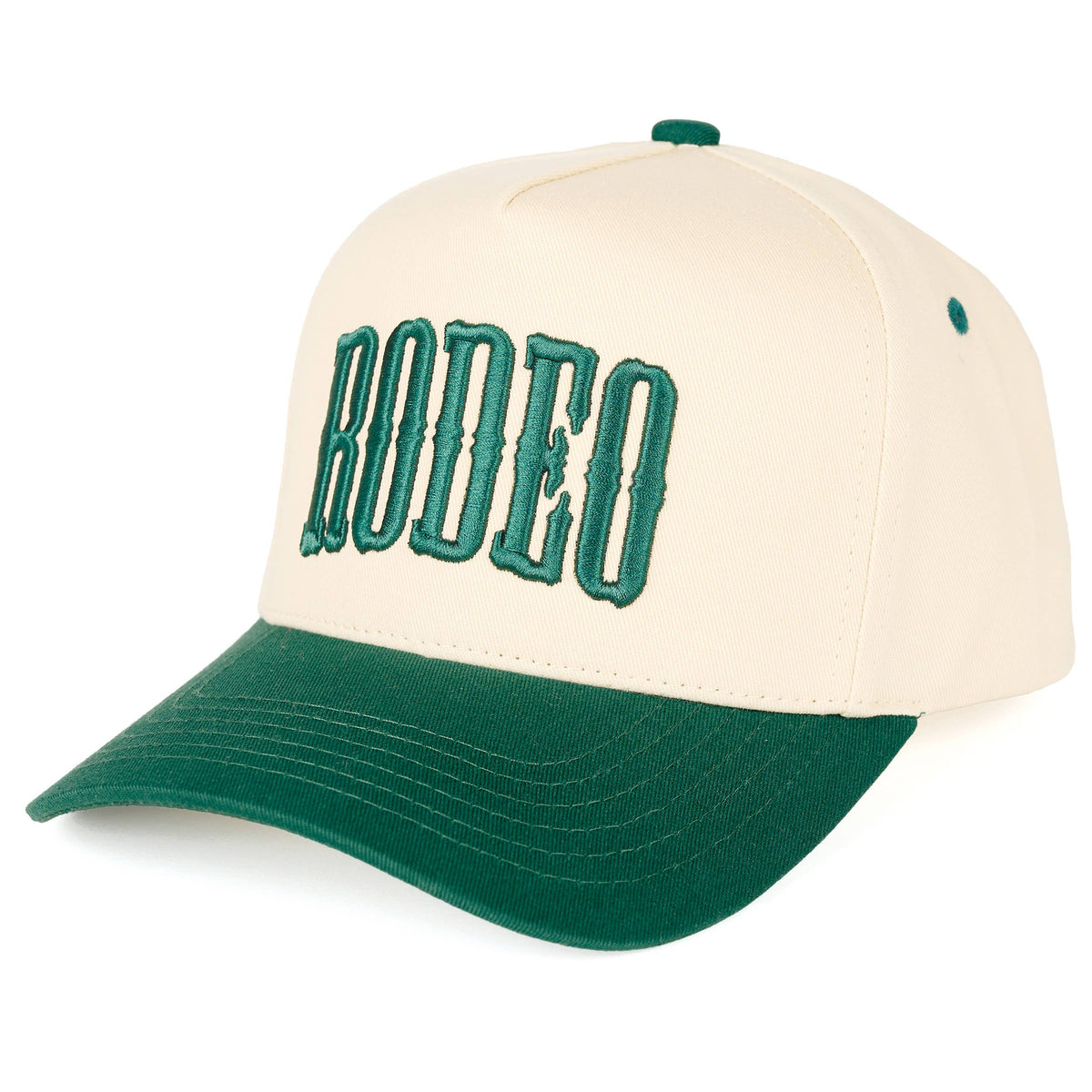 C.C RODEO Letter Embroidered Snapback Trucker Hat: Light Denim
