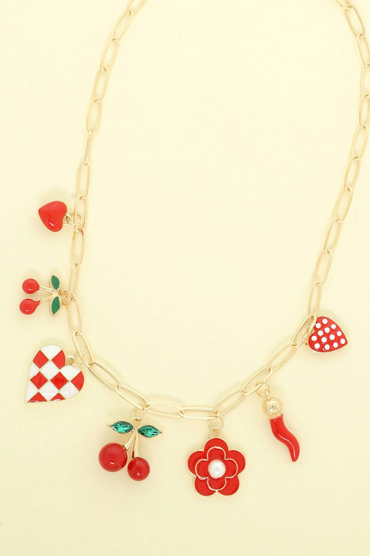 Charm Necklace Spring Love Theme