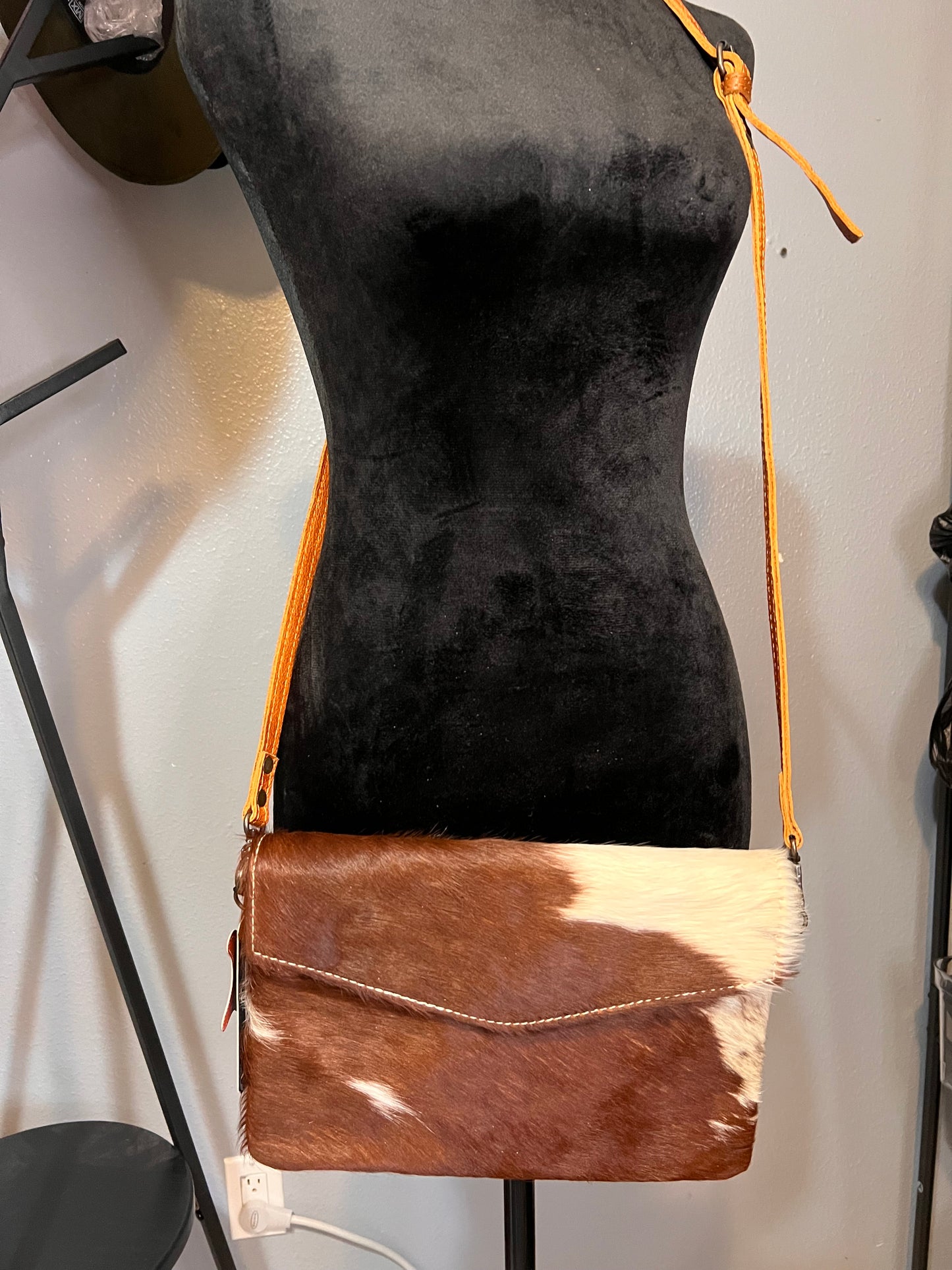 AD Leather Cowhide Envelope Crossbody