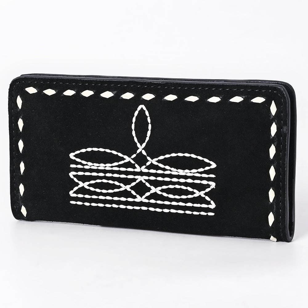 American Darling Black Genuine Suede Wallet Bag: ADBG1687A