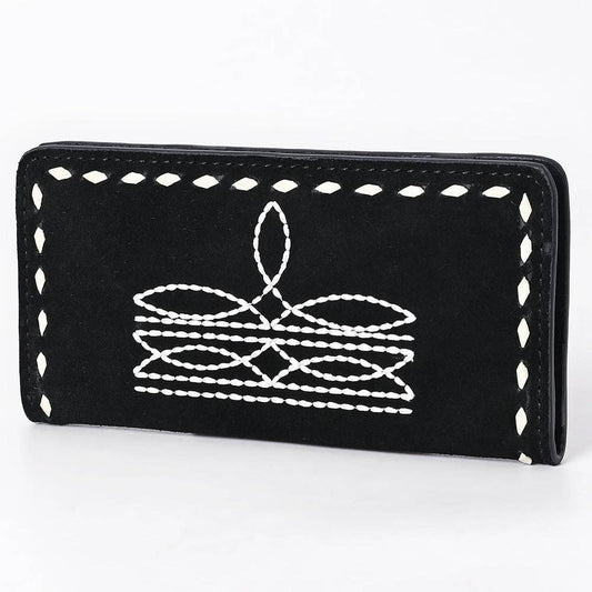 American Darling Black Genuine Suede Wallet Bag: ADBG1687A