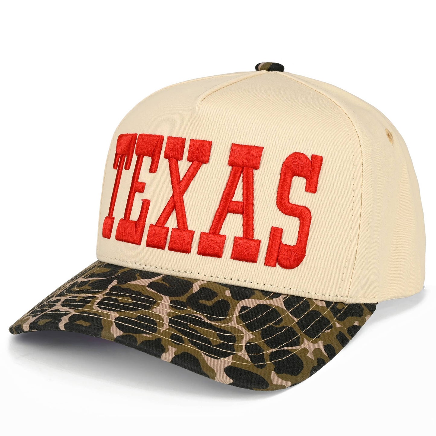 C.C TEXAS Embroidered Cotton Baseball Cap: Leopard