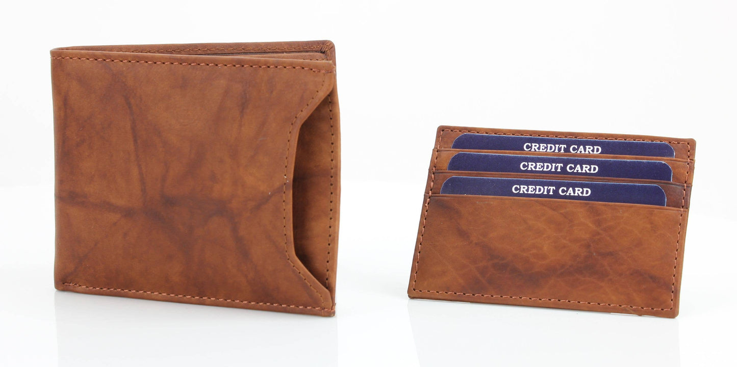 Bifold Wallet w/ Removable Card Sleeve 15725: Brown
