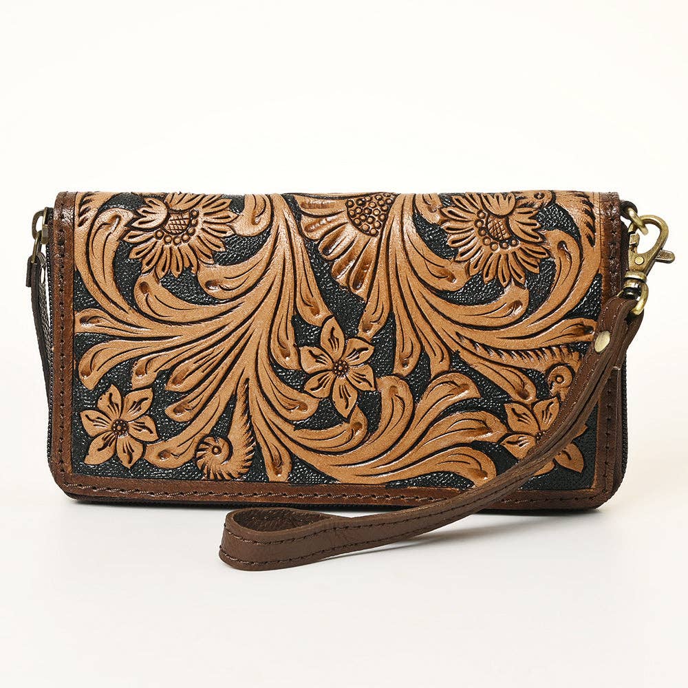 OHA129 Clutch Genuine Leather women bag western Bag: OHA129B