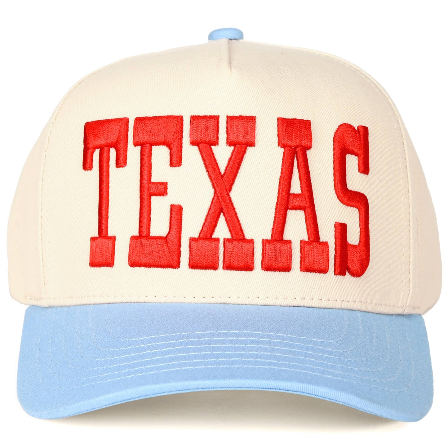 C.C TEXAS Embroidered Cotton Baseball Cap: Sky Blue
