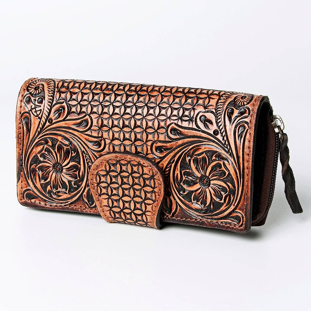 LC-ADBGZ471 Wallet Genuine Western Leather Women Bag