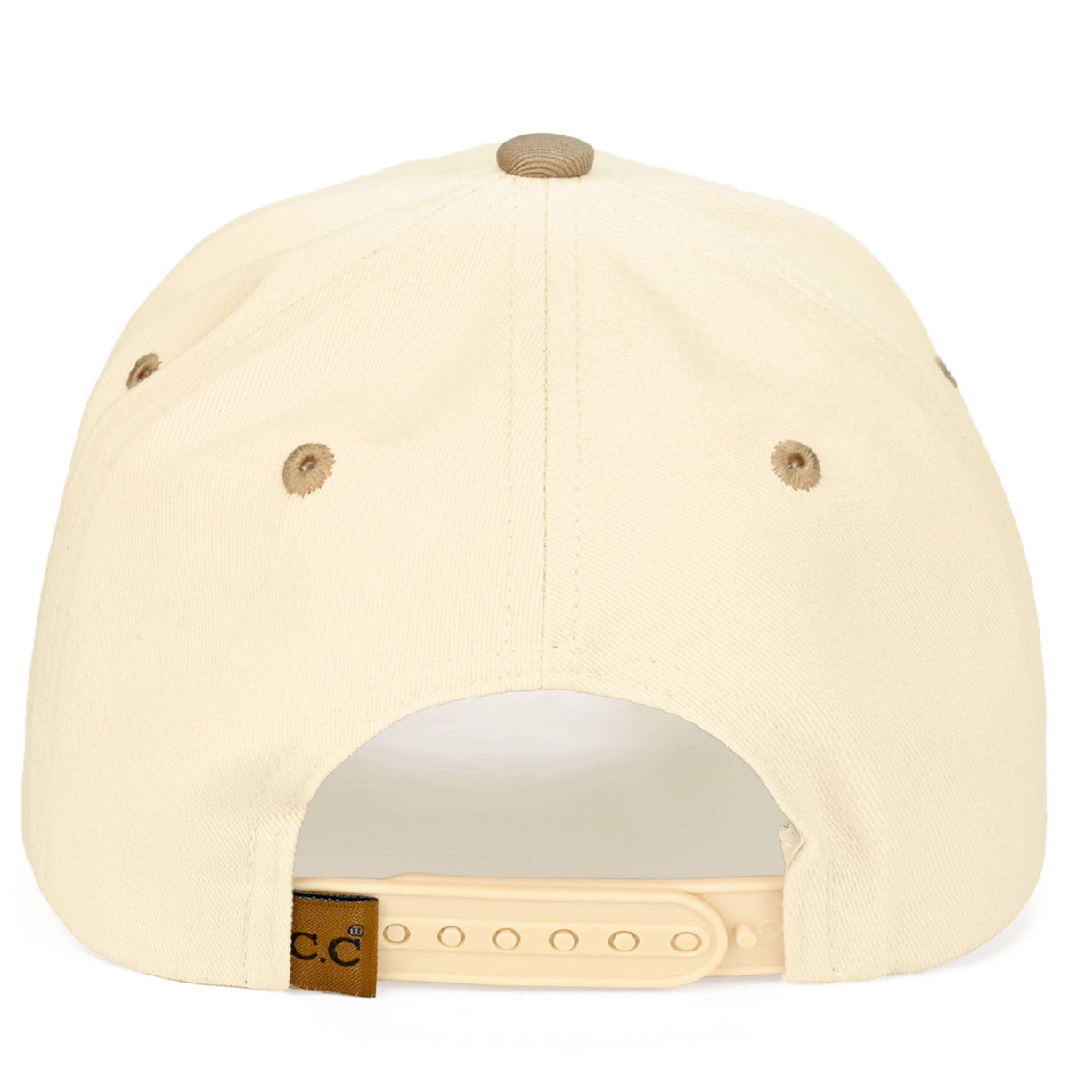 C.C RODEO Letter Embroidered Snapback Trucker Hat: Navy